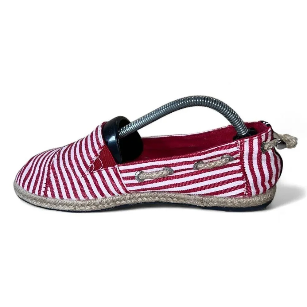 Nautica Rudder 2‎ Anchor Espadrille Slip-on Red / White Stripe Women's 7